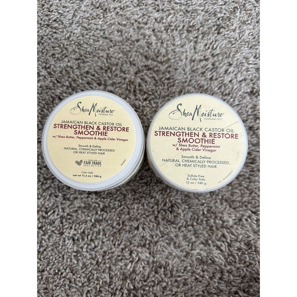 2 Shea Moisture Strengthen Restore Smoothie Jamaican Black Castor Oil